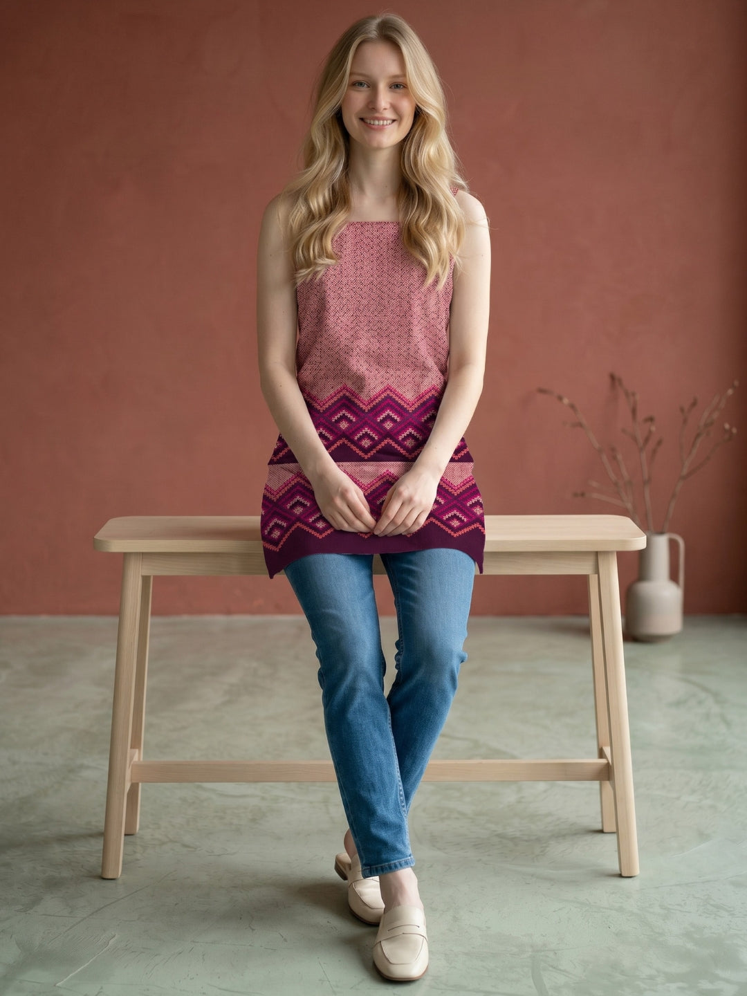 Women's Multicolour Cotton Sleeveless Top – Floral Print