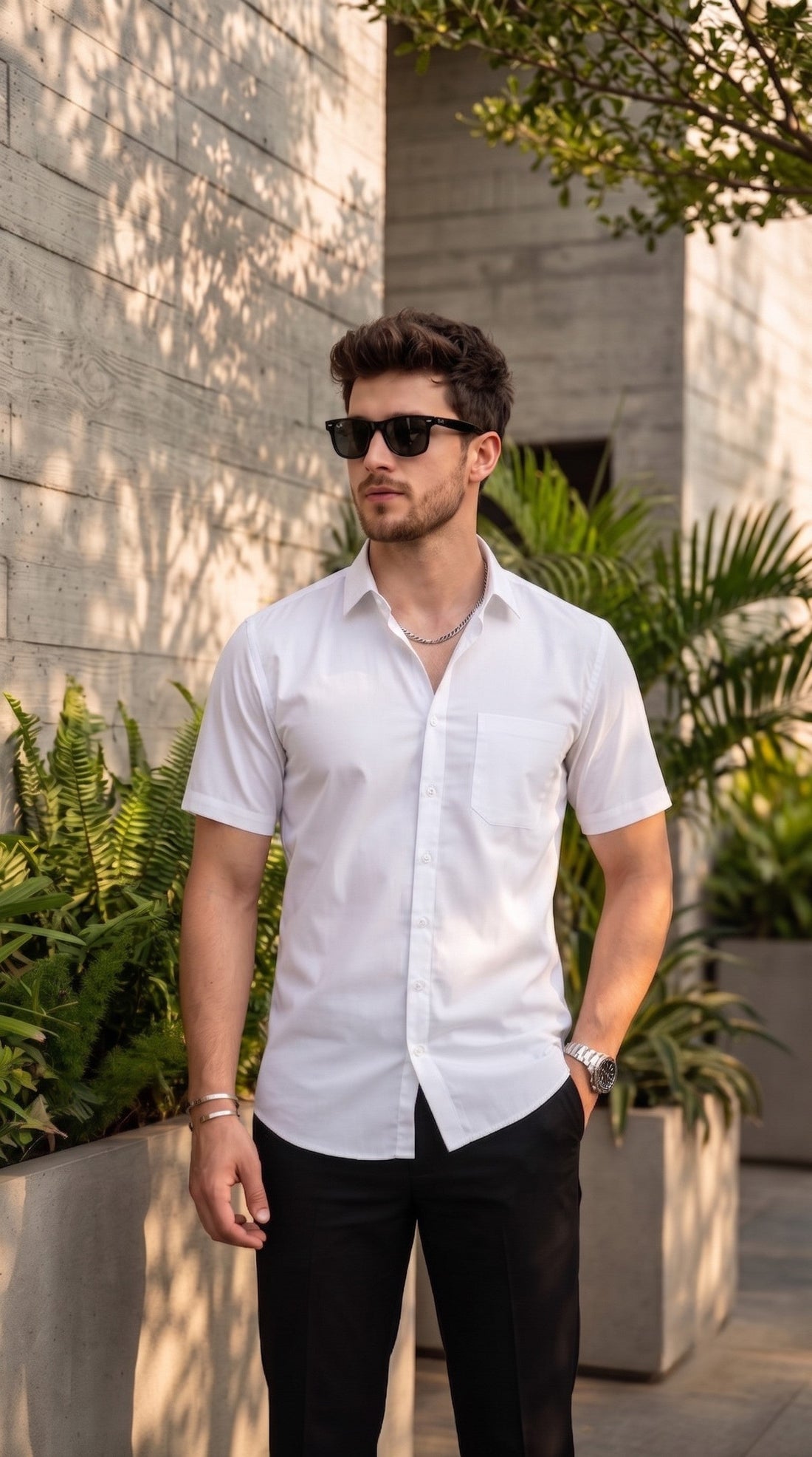 Men's White Cotton Shirt – Solid